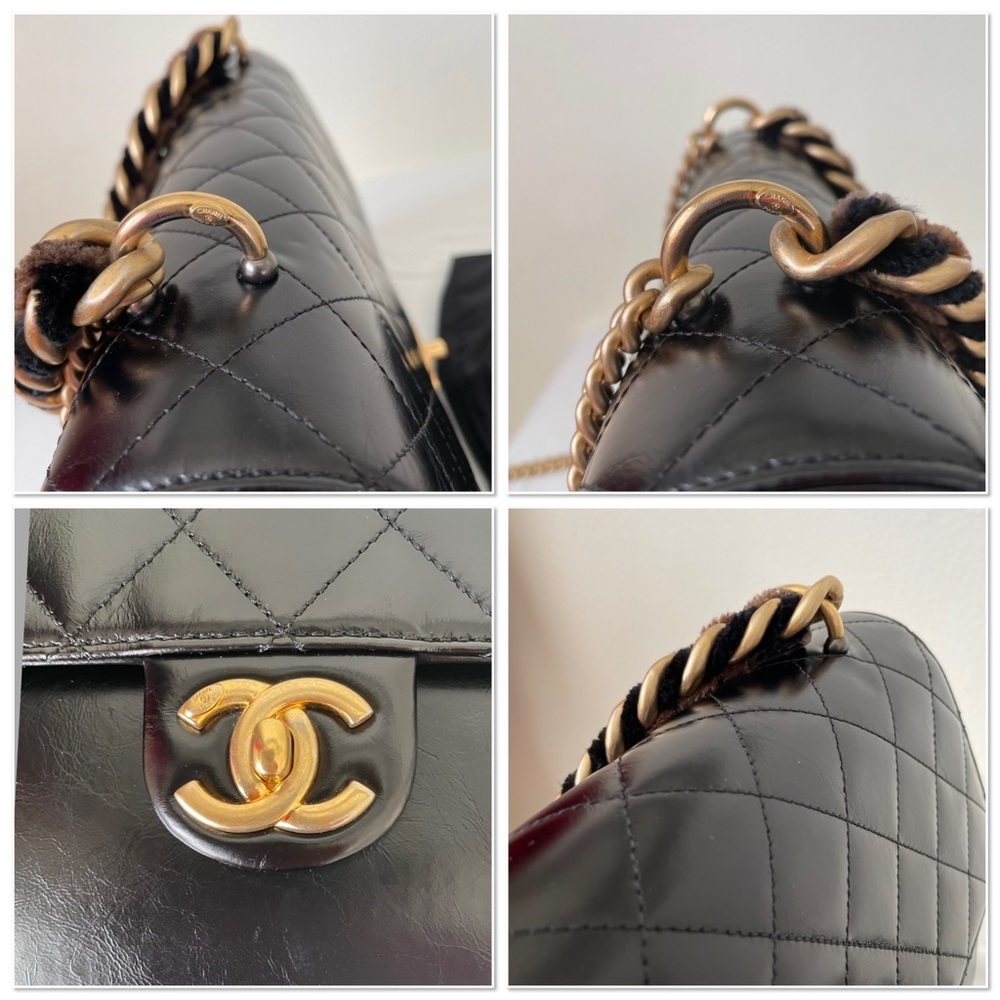 Sold Black Chanel Glazed Calfskin Straight Lined Flap bag - Picture 15 of 17